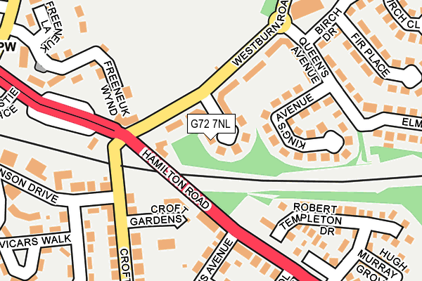 G72 7NL map - OS OpenMap – Local (Ordnance Survey)