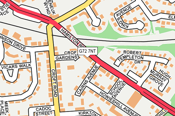 G72 7NT map - OS OpenMap – Local (Ordnance Survey)