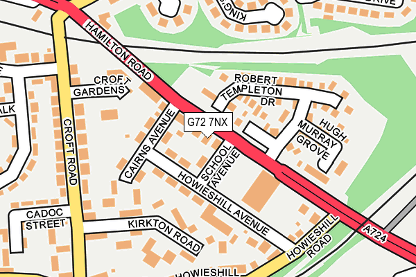 G72 7NX map - OS OpenMap – Local (Ordnance Survey)