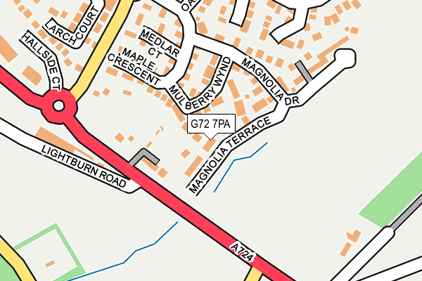G72 7PA map - OS OpenMap – Local (Ordnance Survey)