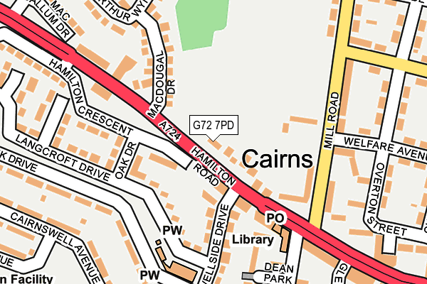 G72 7PD map - OS OpenMap – Local (Ordnance Survey)
