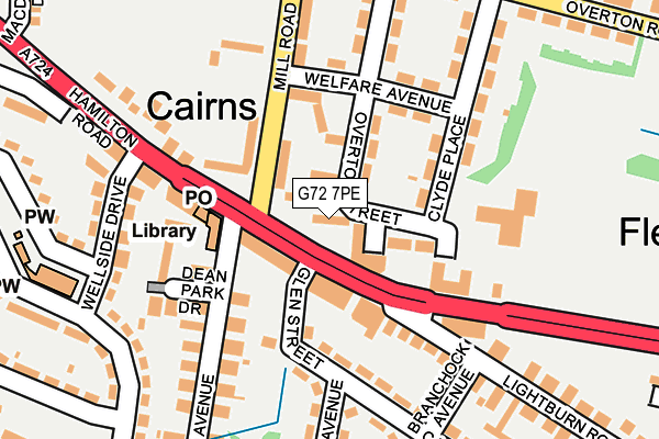 G72 7PE map - OS OpenMap – Local (Ordnance Survey)