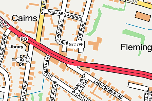G72 7PF map - OS OpenMap – Local (Ordnance Survey)