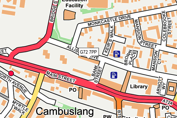G72 7PP map - OS OpenMap – Local (Ordnance Survey)