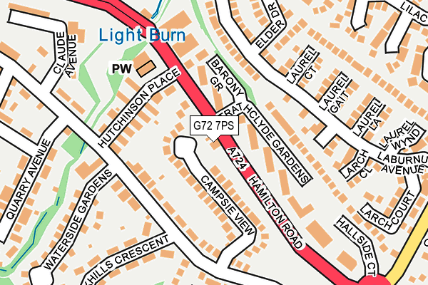 G72 7PS map - OS OpenMap – Local (Ordnance Survey)