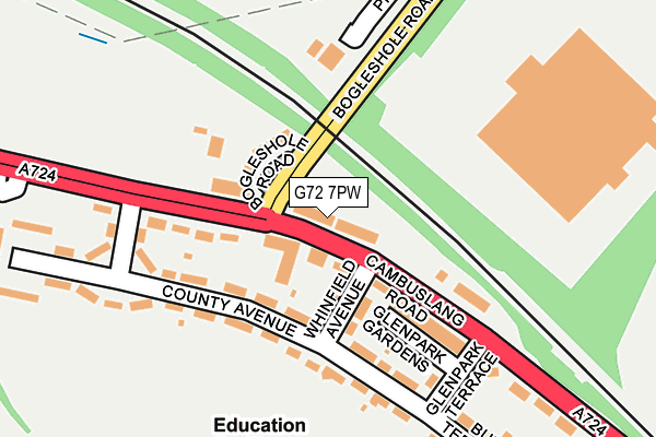 G72 7PW map - OS OpenMap – Local (Ordnance Survey)