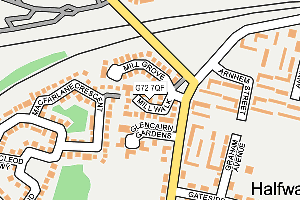 G72 7QF map - OS OpenMap – Local (Ordnance Survey)