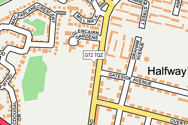 G72 7QZ map - OS OpenMap – Local (Ordnance Survey)