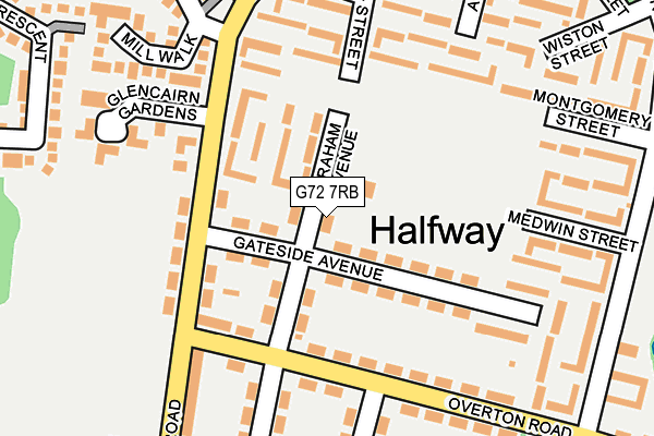G72 7RB map - OS OpenMap – Local (Ordnance Survey)