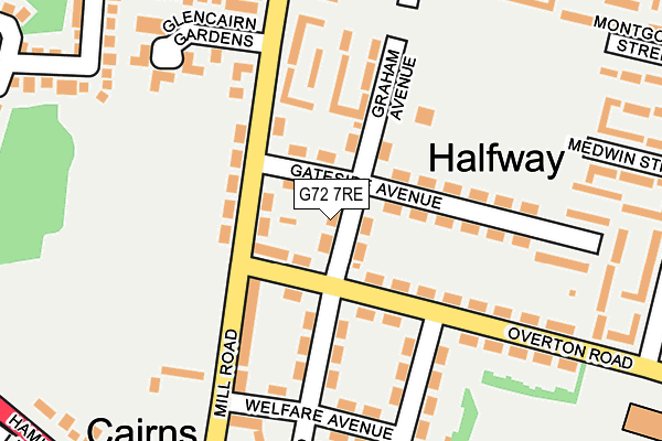 G72 7RE map - OS OpenMap – Local (Ordnance Survey)