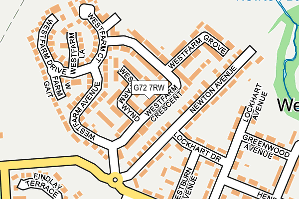 G72 7RW map - OS OpenMap – Local (Ordnance Survey)