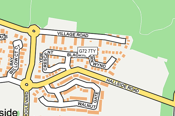 G72 7TY map - OS OpenMap – Local (Ordnance Survey)