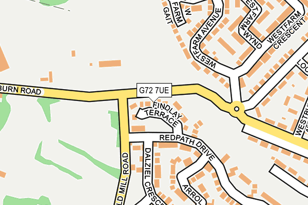 G72 7UE map - OS OpenMap – Local (Ordnance Survey)