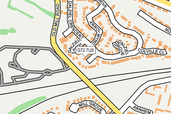 G72 7US map - OS OpenMap – Local (Ordnance Survey)