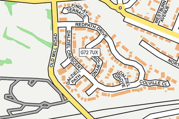 G72 7UX map - OS OpenMap – Local (Ordnance Survey)