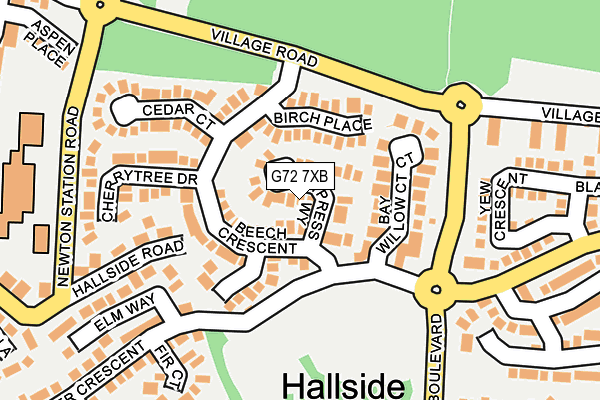 G72 7XB map - OS OpenMap – Local (Ordnance Survey)