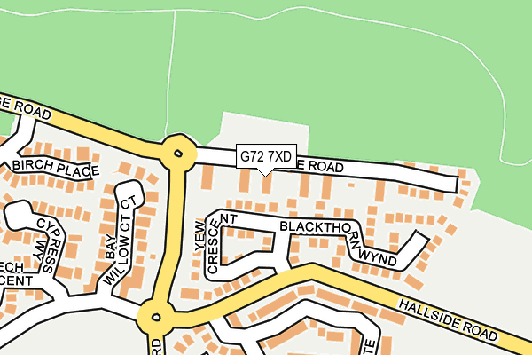 G72 7XD map - OS OpenMap – Local (Ordnance Survey)