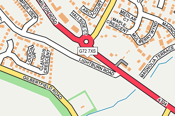 G72 7XS map - OS OpenMap – Local (Ordnance Survey)