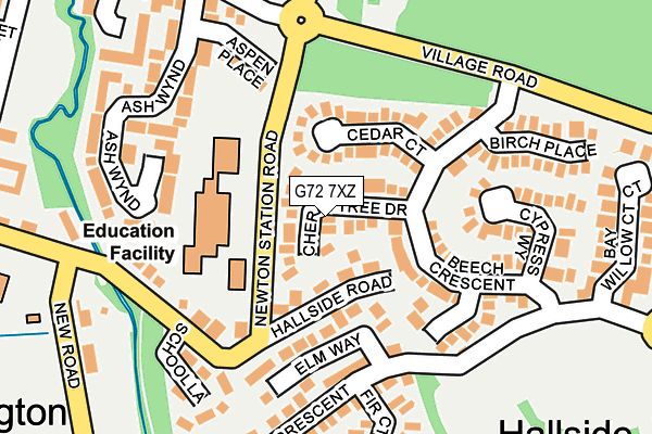 G72 7XZ map - OS OpenMap – Local (Ordnance Survey)