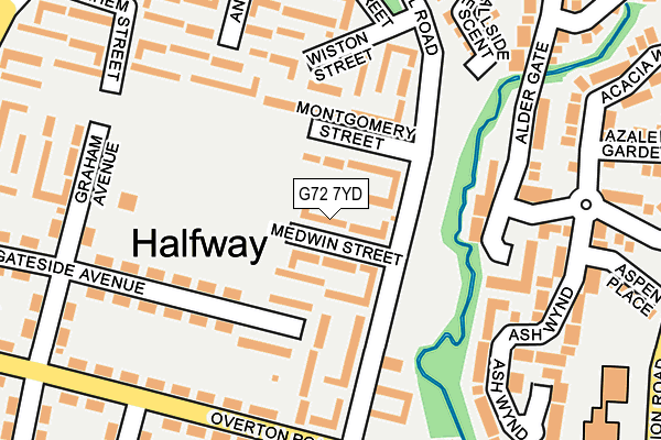 G72 7YD map - OS OpenMap – Local (Ordnance Survey)