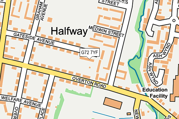 G72 7YF map - OS OpenMap – Local (Ordnance Survey)