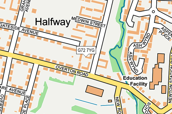 G72 7YG map - OS OpenMap – Local (Ordnance Survey)