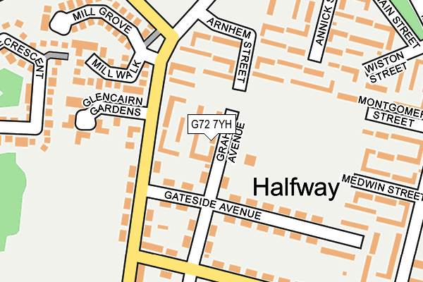 G72 7YH map - OS OpenMap – Local (Ordnance Survey)