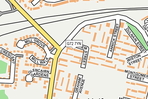 G72 7YN map - OS OpenMap – Local (Ordnance Survey)