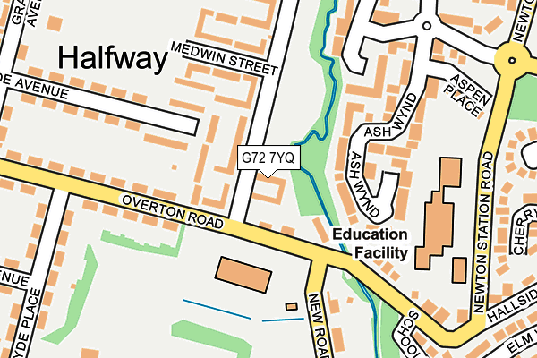 G72 7YQ map - OS OpenMap – Local (Ordnance Survey)