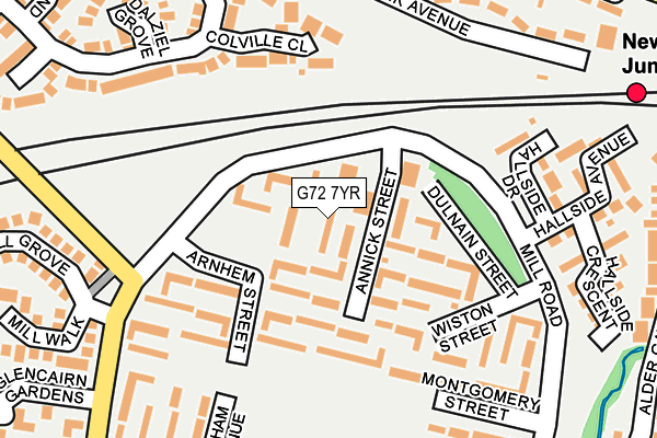 G72 7YR map - OS OpenMap – Local (Ordnance Survey)