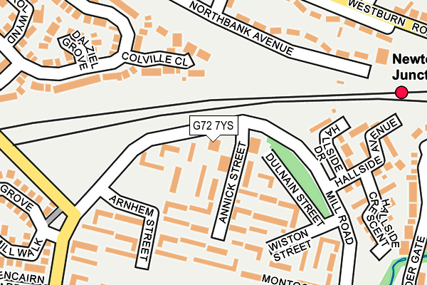 G72 7YS map - OS OpenMap – Local (Ordnance Survey)