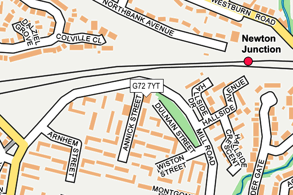 G72 7YT map - OS OpenMap – Local (Ordnance Survey)