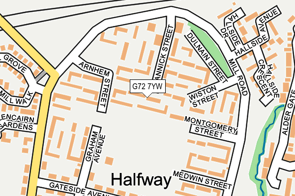 G72 7YW map - OS OpenMap – Local (Ordnance Survey)