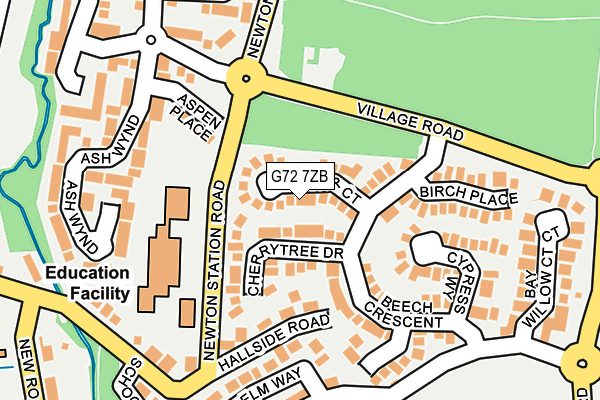 G72 7ZB map - OS OpenMap – Local (Ordnance Survey)
