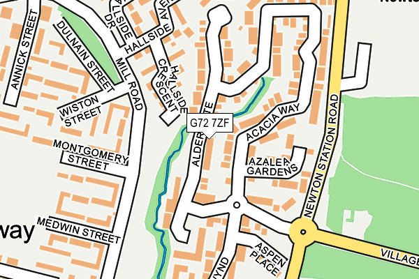 G72 7ZF map - OS OpenMap – Local (Ordnance Survey)