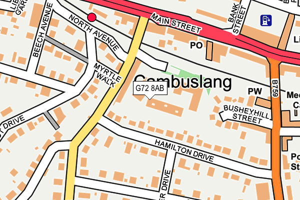 G72 8AB map - OS OpenMap – Local (Ordnance Survey)