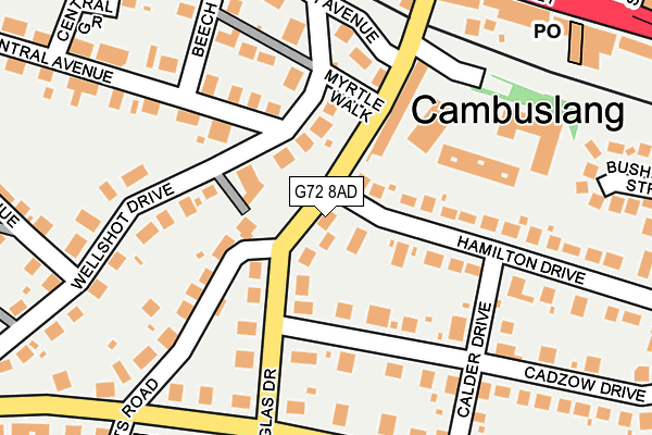 G72 8AD map - OS OpenMap – Local (Ordnance Survey)