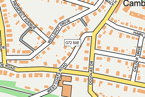 G72 8AE map - OS OpenMap – Local (Ordnance Survey)