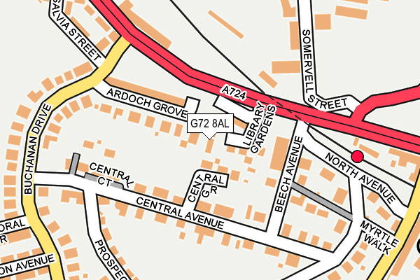 G72 8AL map - OS OpenMap – Local (Ordnance Survey)