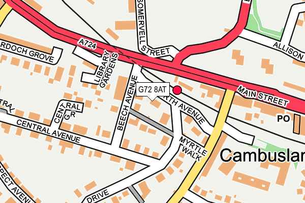 G72 8AT map - OS OpenMap – Local (Ordnance Survey)