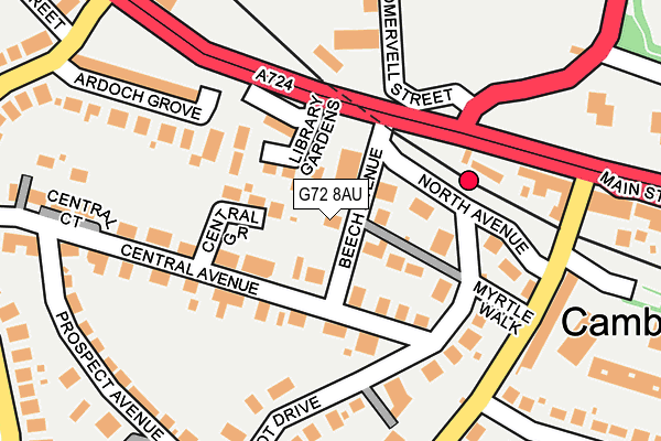 G72 8AU map - OS OpenMap – Local (Ordnance Survey)