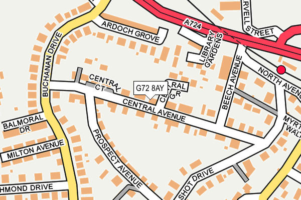 G72 8AY map - OS OpenMap – Local (Ordnance Survey)