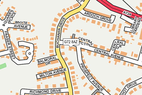 G72 8AZ map - OS OpenMap – Local (Ordnance Survey)