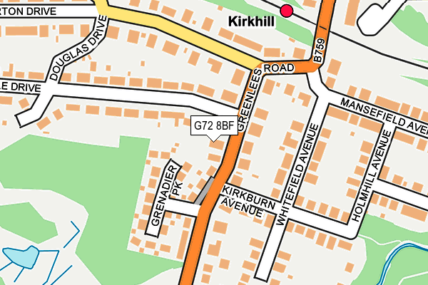 G72 8BF map - OS OpenMap – Local (Ordnance Survey)
