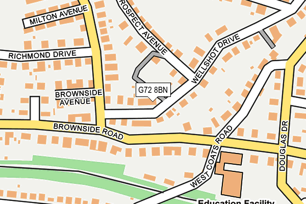 G72 8BN map - OS OpenMap – Local (Ordnance Survey)