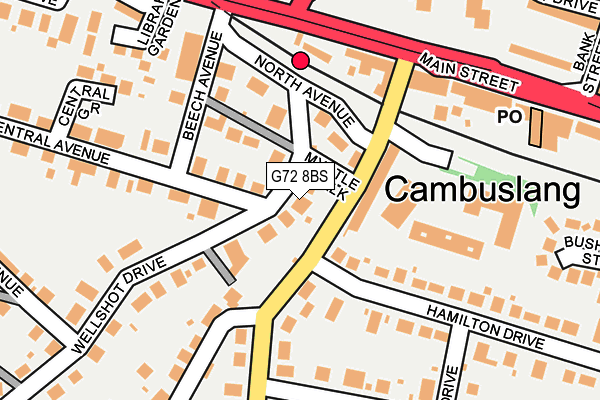 G72 8BS map - OS OpenMap – Local (Ordnance Survey)