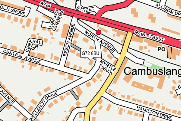 G72 8BU map - OS OpenMap – Local (Ordnance Survey)