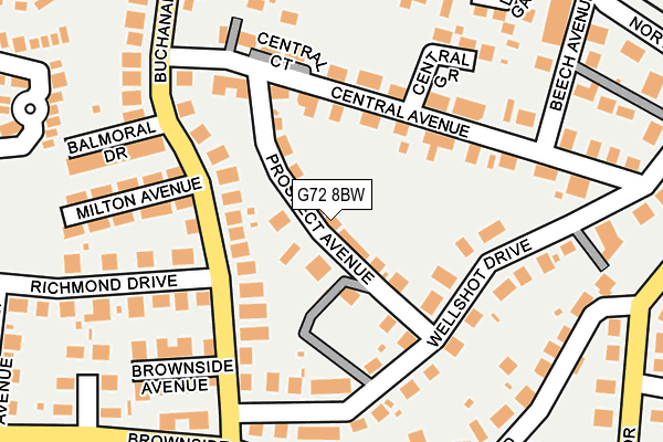 G72 8BW map - OS OpenMap – Local (Ordnance Survey)