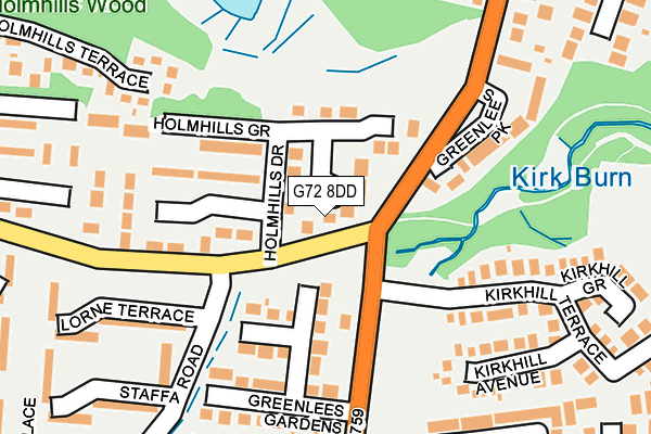 G72 8DD map - OS OpenMap – Local (Ordnance Survey)
