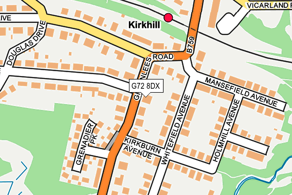 G72 8DX map - OS OpenMap – Local (Ordnance Survey)